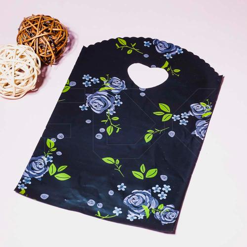 Пакет "Цветы на черном фоне" 13х21 — PR167-13x21