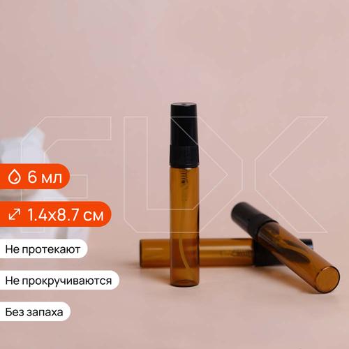 зак_Атомайзер-карандаш 6мл, темное стекло, черная пластиковая крышка — S006-6